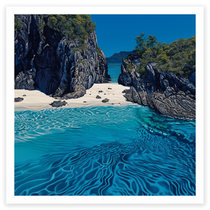 art print of blue pearl bay, queensland, australia