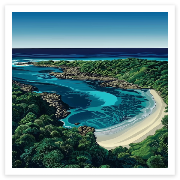 art print of Bush Rangers Bay, NSW, Australia