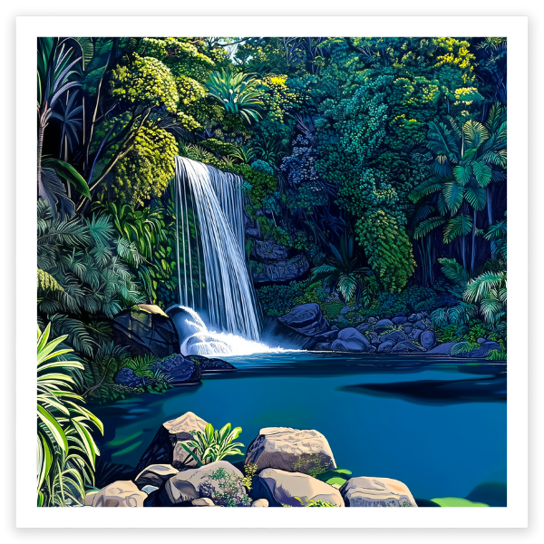 art print of curtis falls, queensland, australia