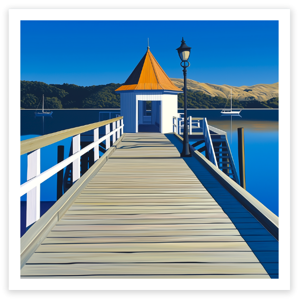 art print of dalys wharf akaroa new zealand