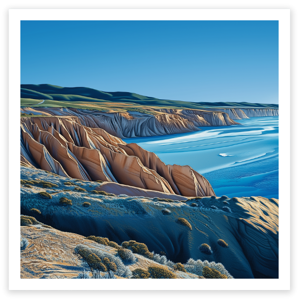 art print of cliffs and sea at Fleurieu Peninsula, South Australia