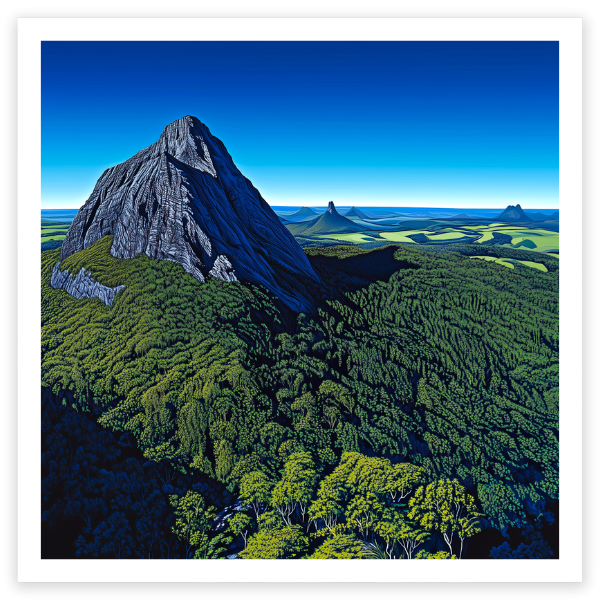 art print of Glasshouse Mountains, Queensland, Australia