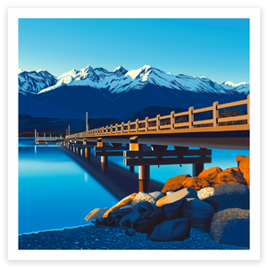 art print of glenorchy wharf, queenstown new zealand