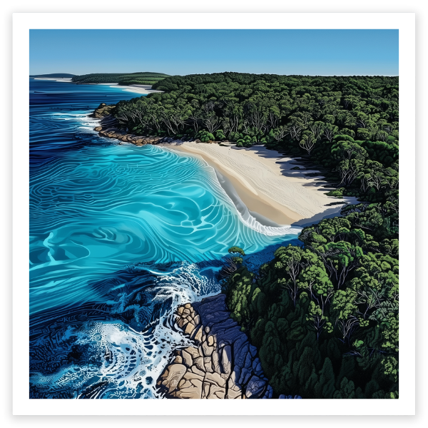 Greenfield Beach Australia Steve Ballantyne Art fine art beach print square white sand blue water