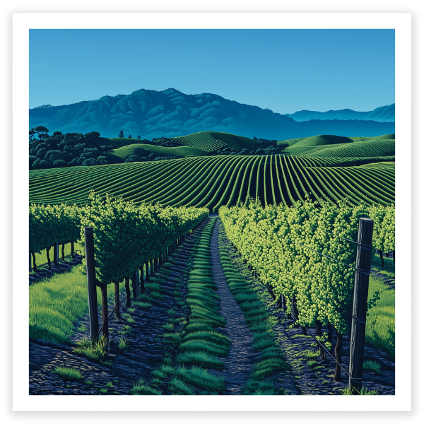 art print of Hunter Valley vineyard NSW Australia