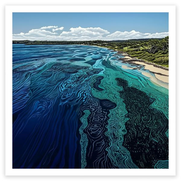 Hyams Beach Australia Steve Ballantyne Art fine art beach print square white sand blue water