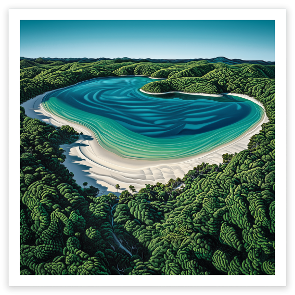 Lake McKenzie Australia Steve Ballantyne Art  fine art beach print square white silica sand blue water