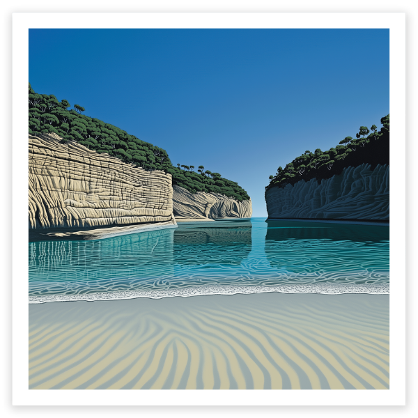 Loch Ard Gorge Australia Steve Ballantyne Art fine art beach print square white sand blue water