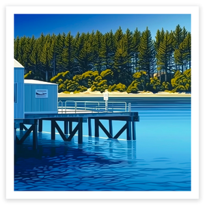 art print of mapua wharf, nelson, new zealand