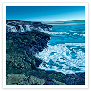 art print of Montgomery Reef, water pouring over rocks, Western Australia