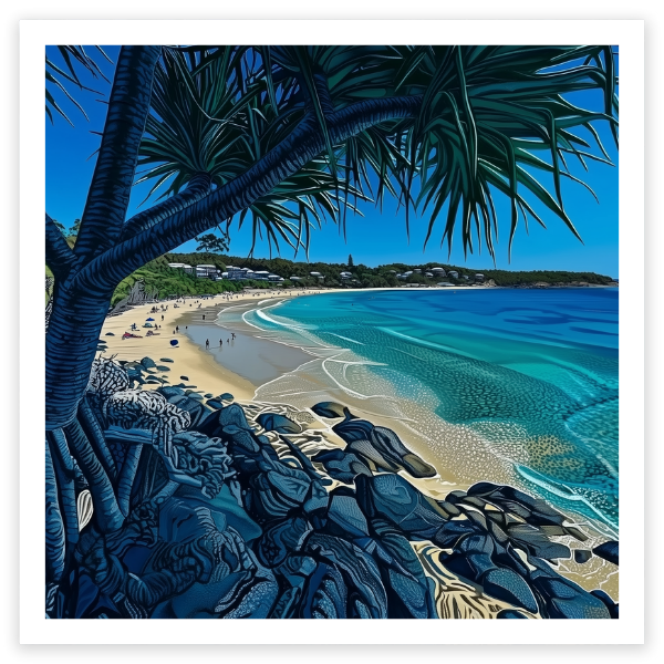 Noosa Australia Steve Ballantyne Art  fine art beach print square white sand blue water