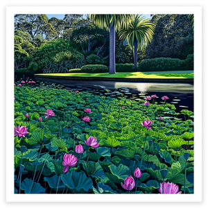 art print of waterlillies at Royal Botanic Gardens, Melbourne, Australia