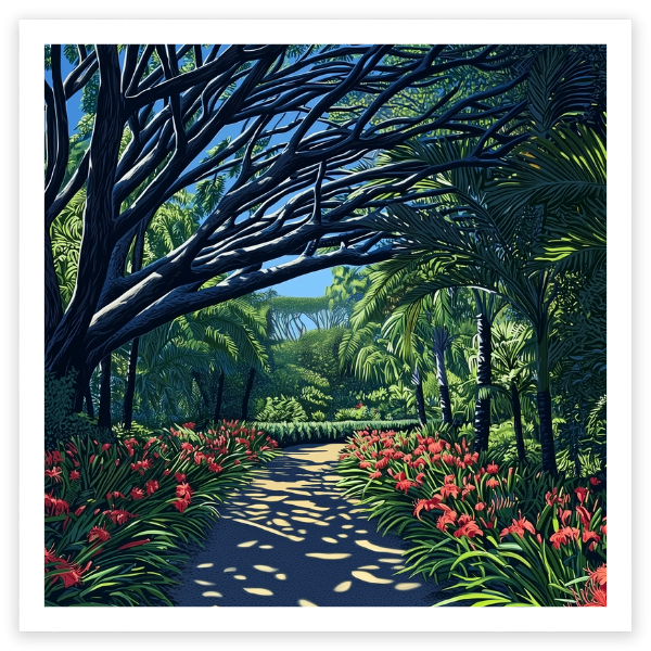 art print of royal botanic gardens, sydney, Australia