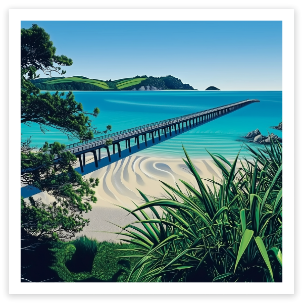 art print of tolaga bay wharf new zealand