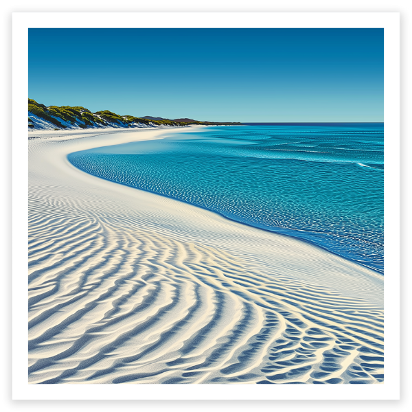 Turquoise Bay Australia fine art beach print square white sand blue water