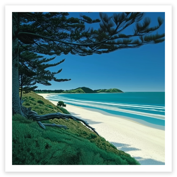 art print of wainui beach, gisborne new zealand